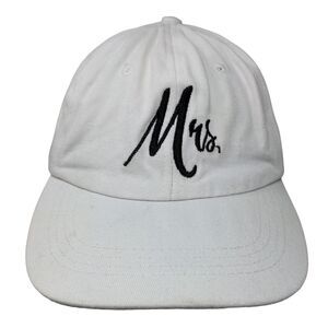 Mrs. Slideback Hat White One Size Adjustable Embroidered Vented Holes 6 Panel